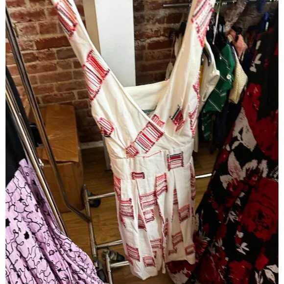 Eva Franco Anthropologie Cotton Mini Summer Wrap Dress with Pockets - Picture 5 of 5